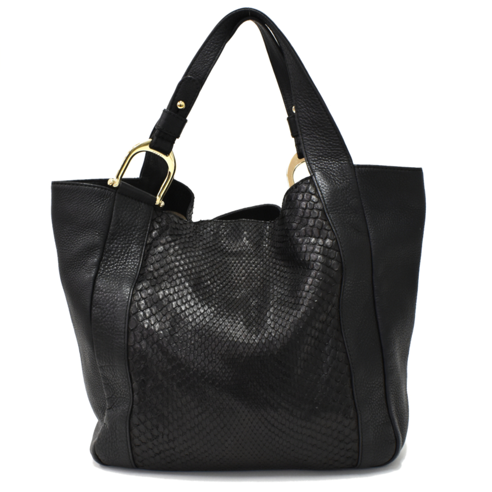 Gucci Python Horsebit Tote Bag Black - image 3